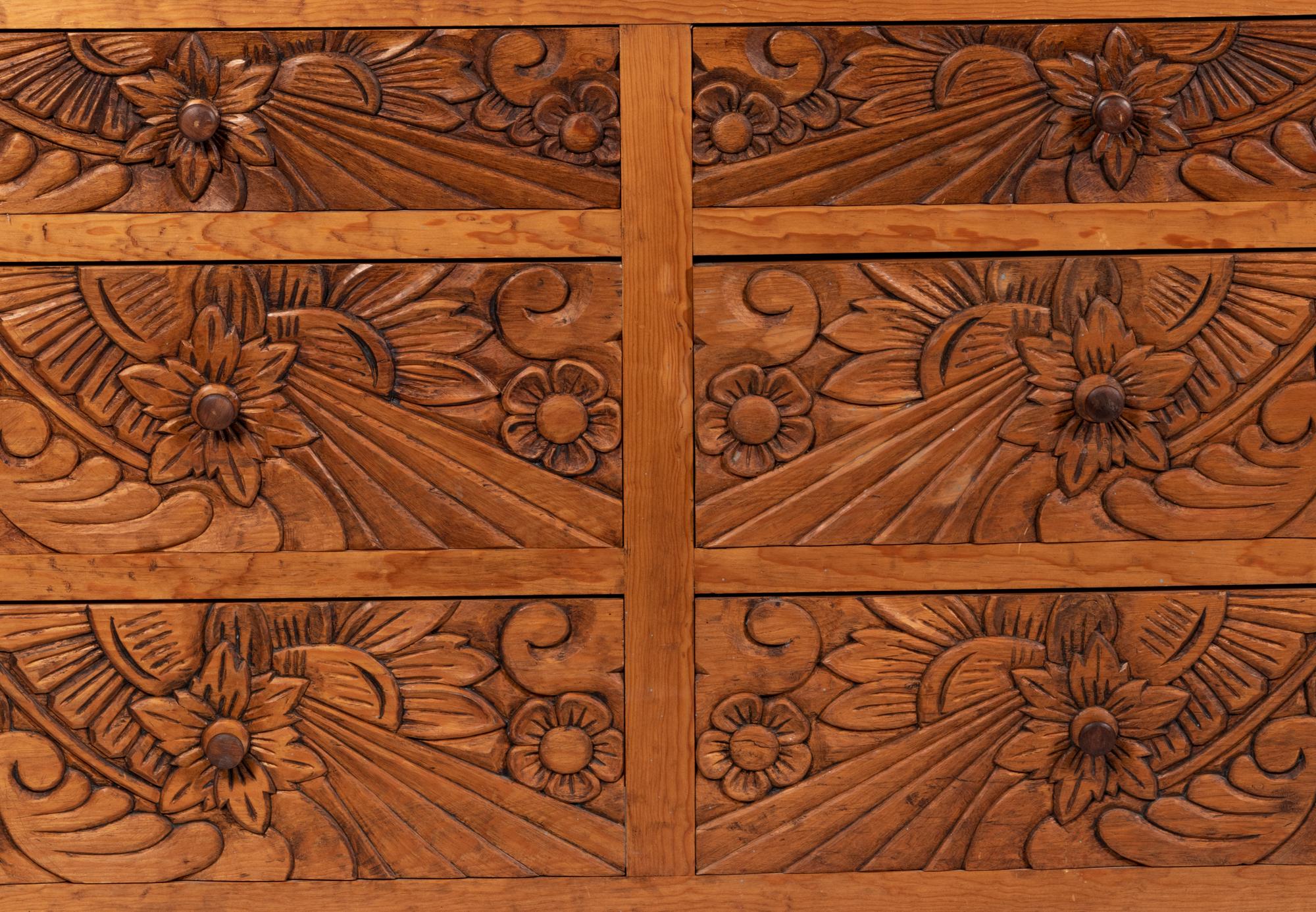 A Carved Central American Chest of Drawers