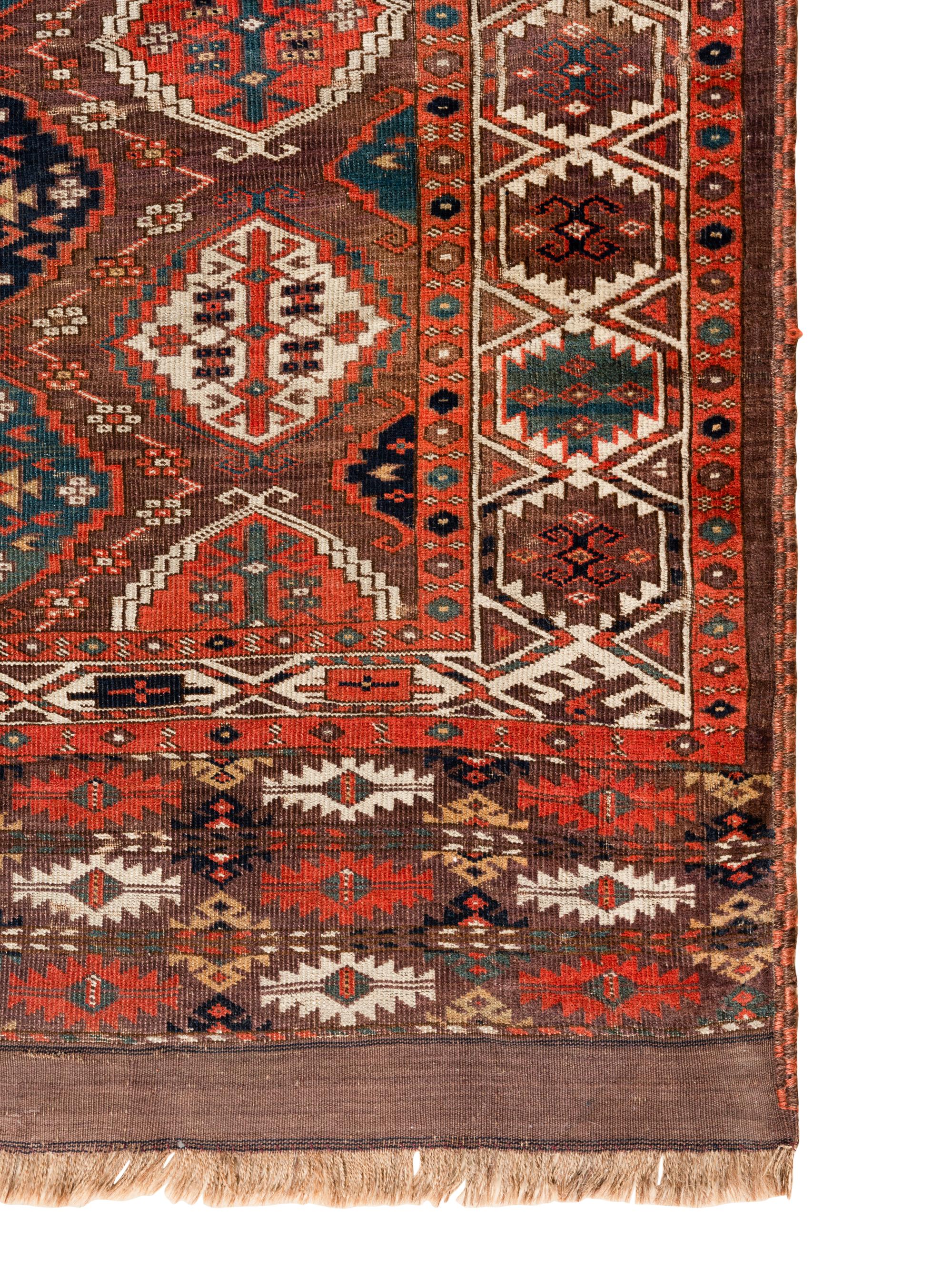 A Yomut Turkmen Wool Rug