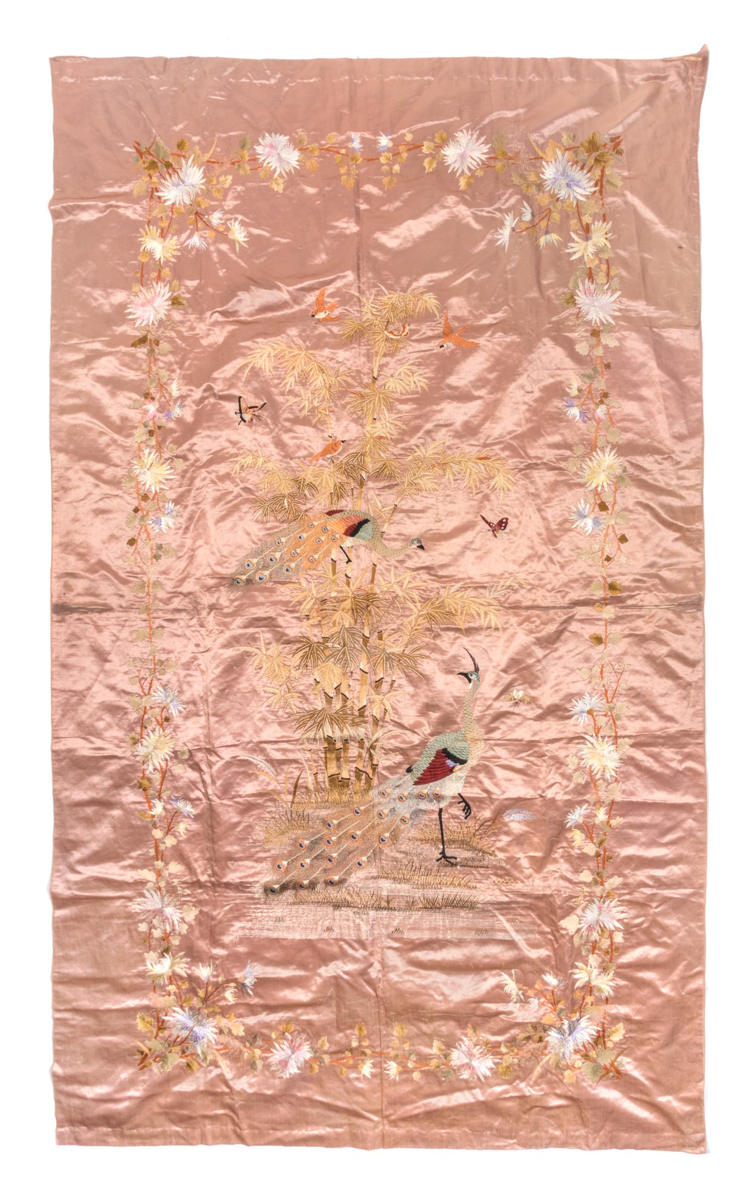 A Japanese Silk Tapestry 7 feet 5 inches x 4 feet 5 1/2 inches. — 20TH CENTURY