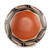 Polychrome Pottery Bowl, with School of Fish
