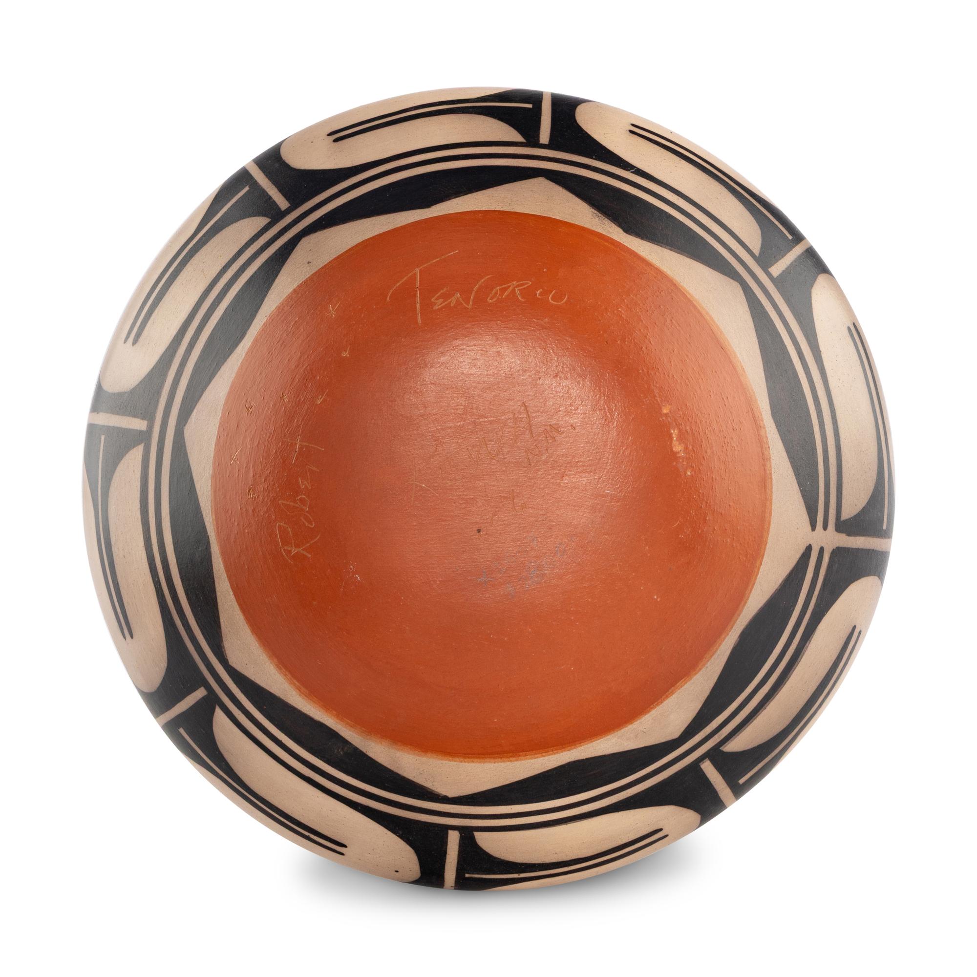 Polychrome Pottery Bowl, with School of Fish