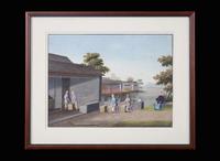 A group of five Chinese Export paintings depicting the manufacture of tea, first part 19th century 製茶圖一組五幅 十九世紀初
