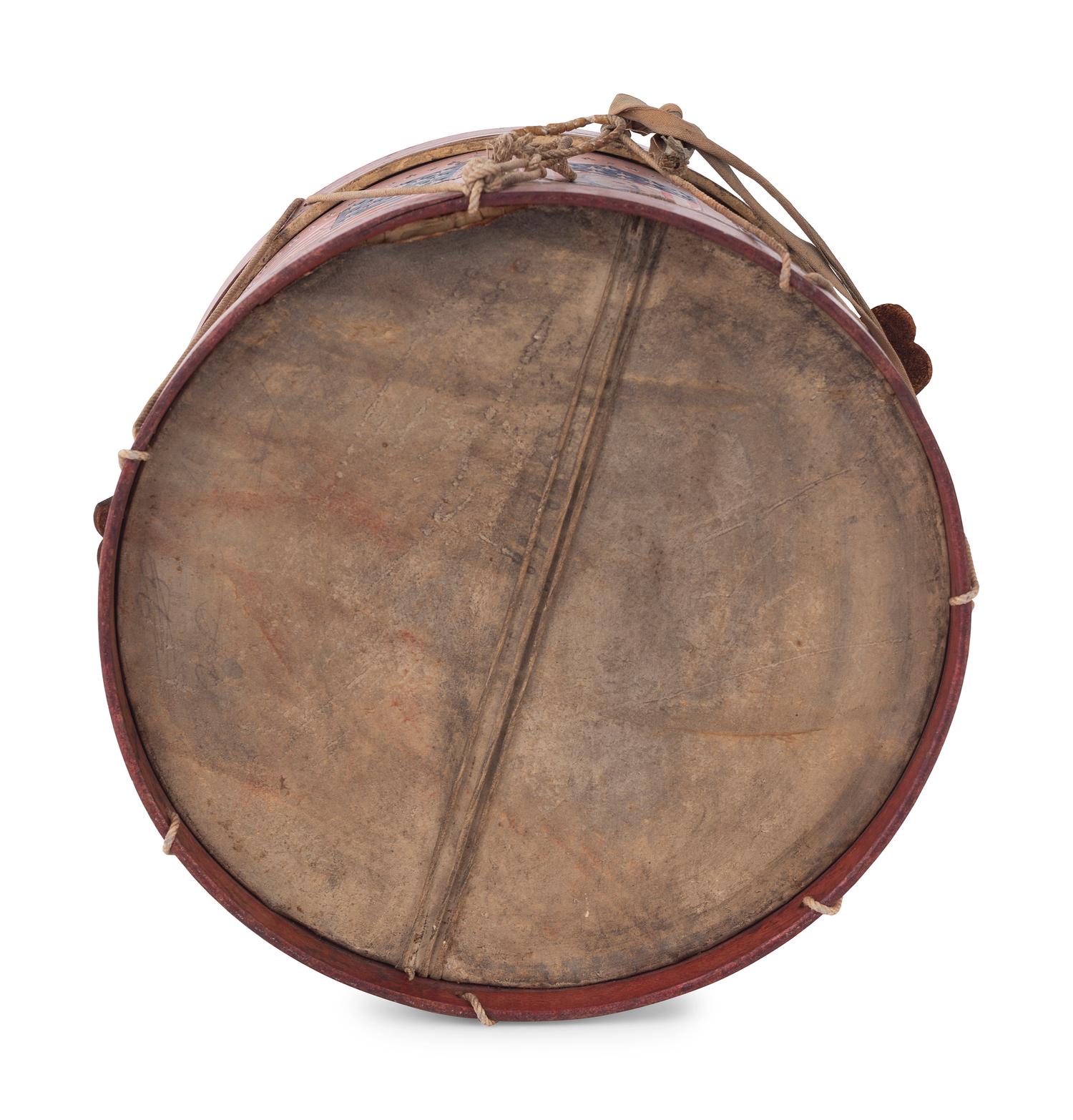 A Victorian Patriotic Admiral George Dewey Painted Parade Drum