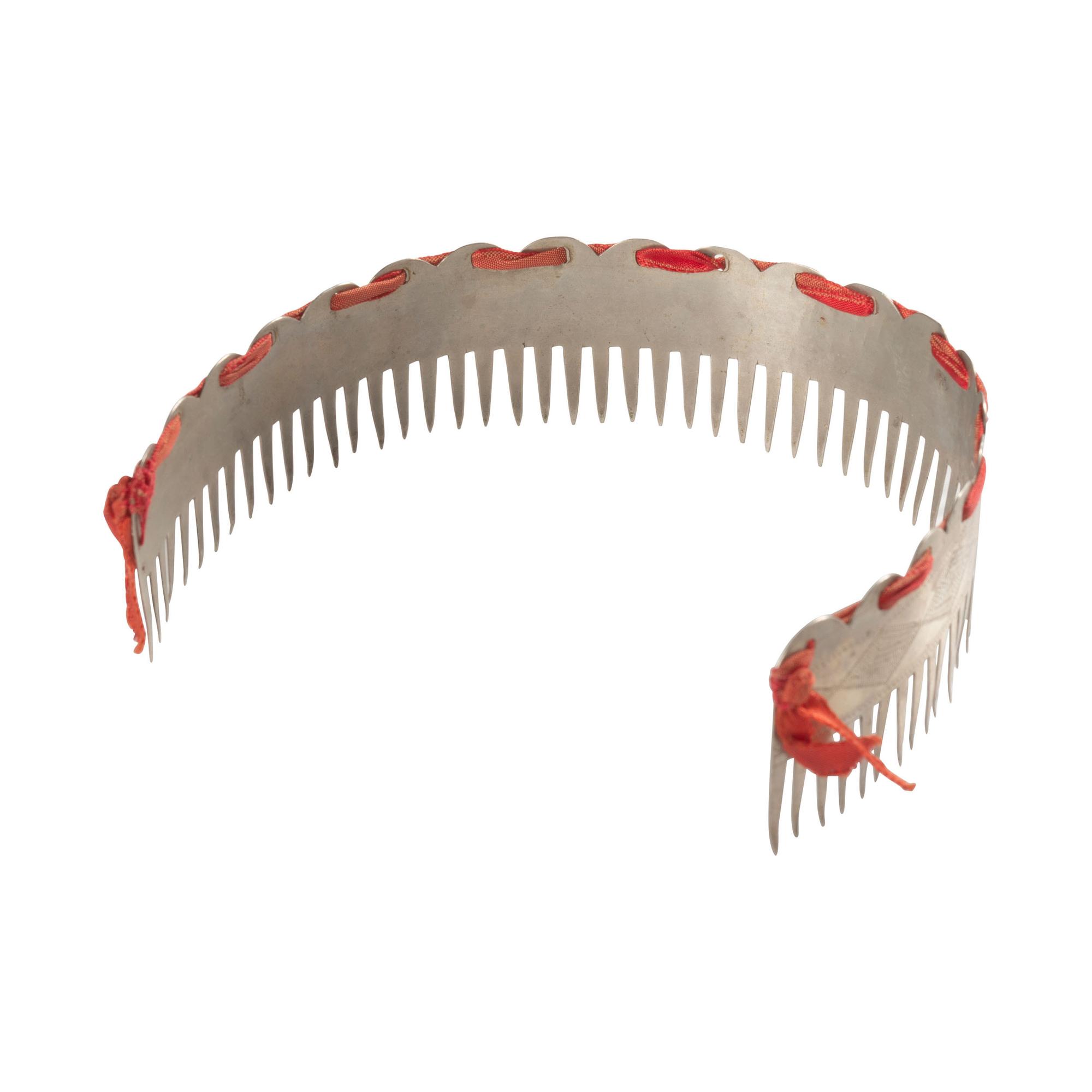 Menominee German Silver Rocker Engraved Hair Comb