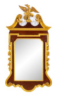 A George II Style Parcel Gilt Mahogany Mirror Height 55 x width 28 3/8 inches. — LATE 19TH CENTURY