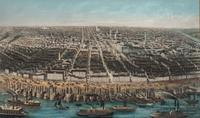 [MAPS & ATLASES]. [MAGNUS, Charles (1826-1900)]. A group of 7 hand-color deluxe presentation city views, incl. San Francisco. [ With :] [BORNET, John]. [ City of Brooklyn ]. Hand-colored lithograph.