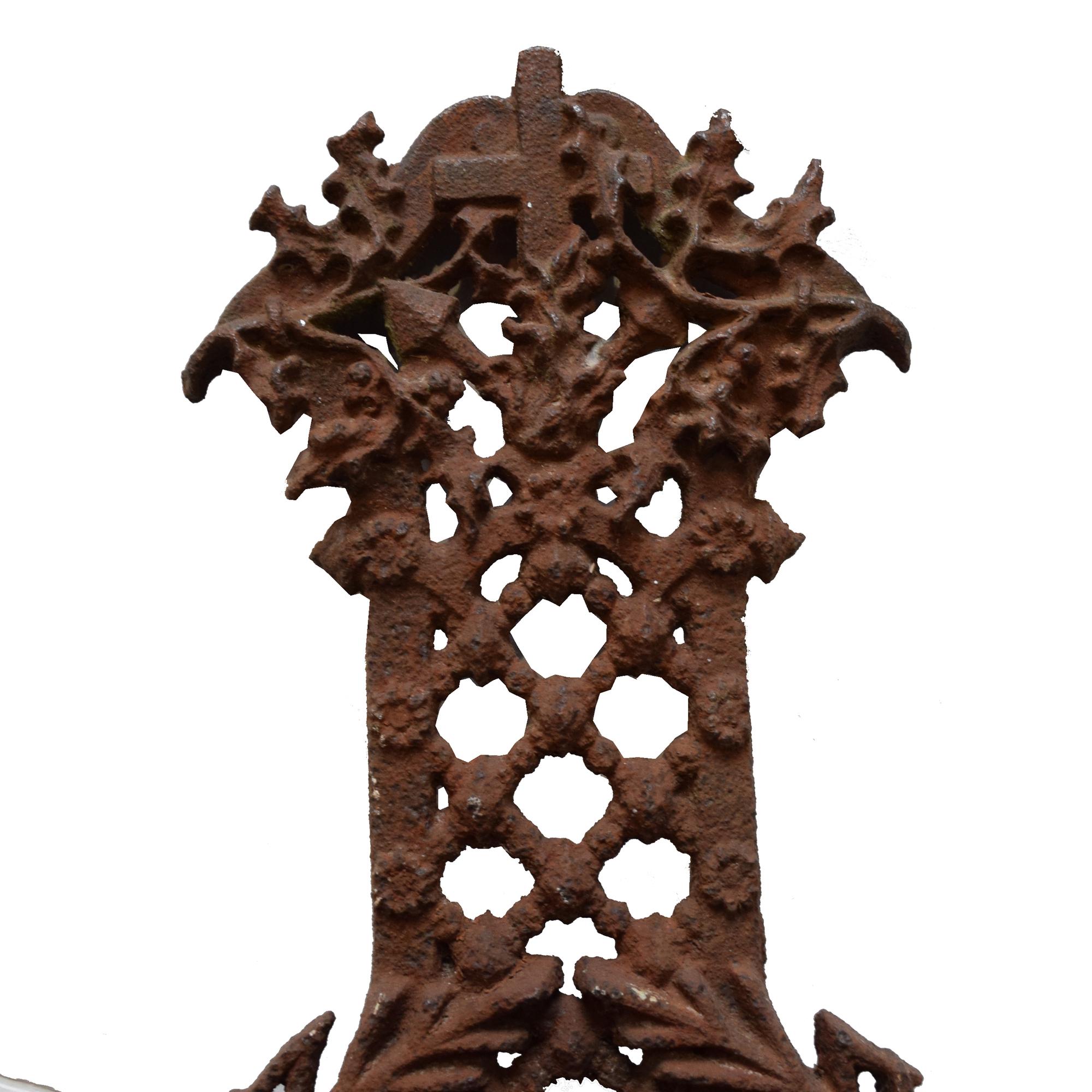 A Cast Iron Crucifix 27" W x 3 " D x 50" H — France, 20th Century