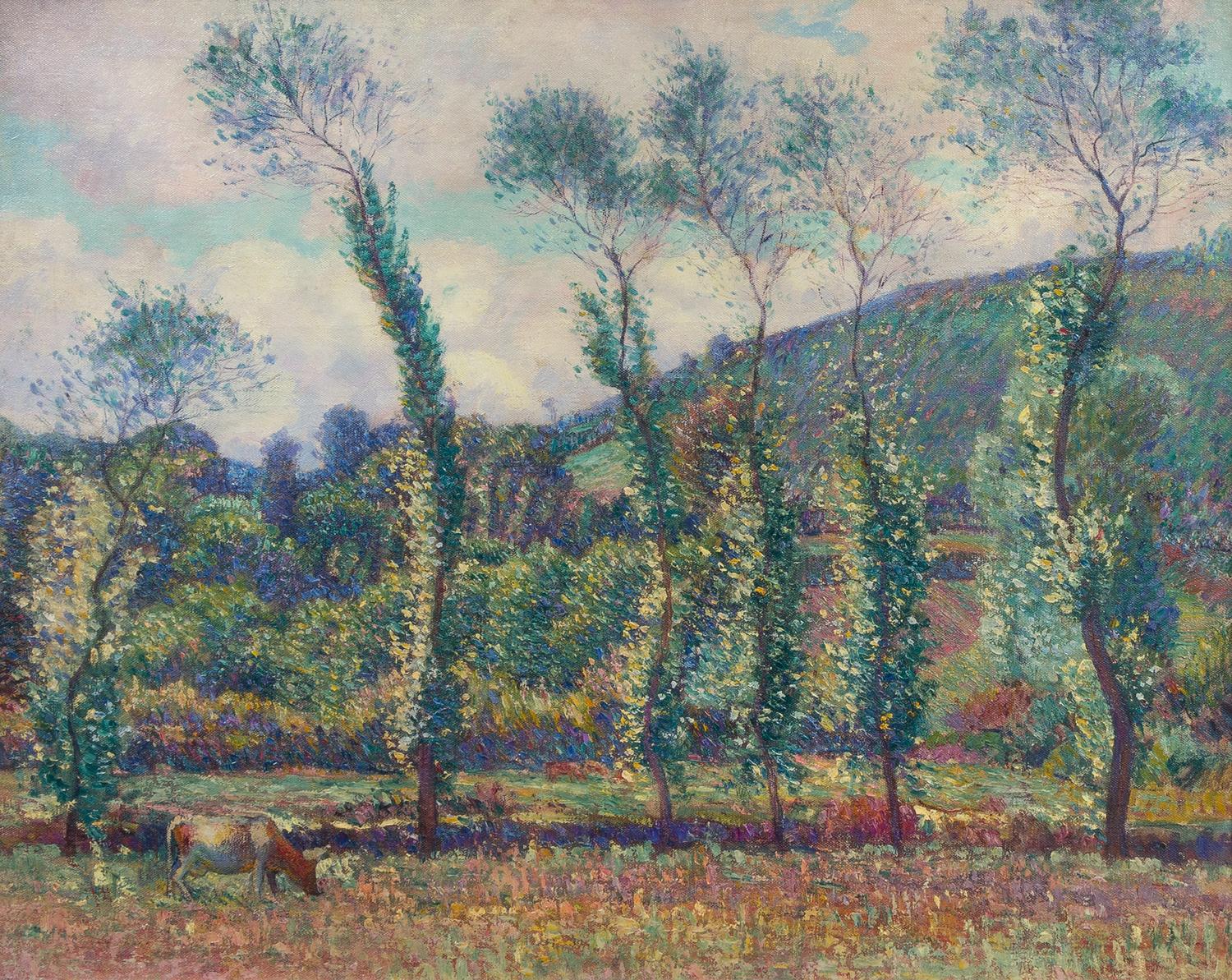 Alexander Warshawsky, (American, 1887-1945), Landscape with Cow, 1917