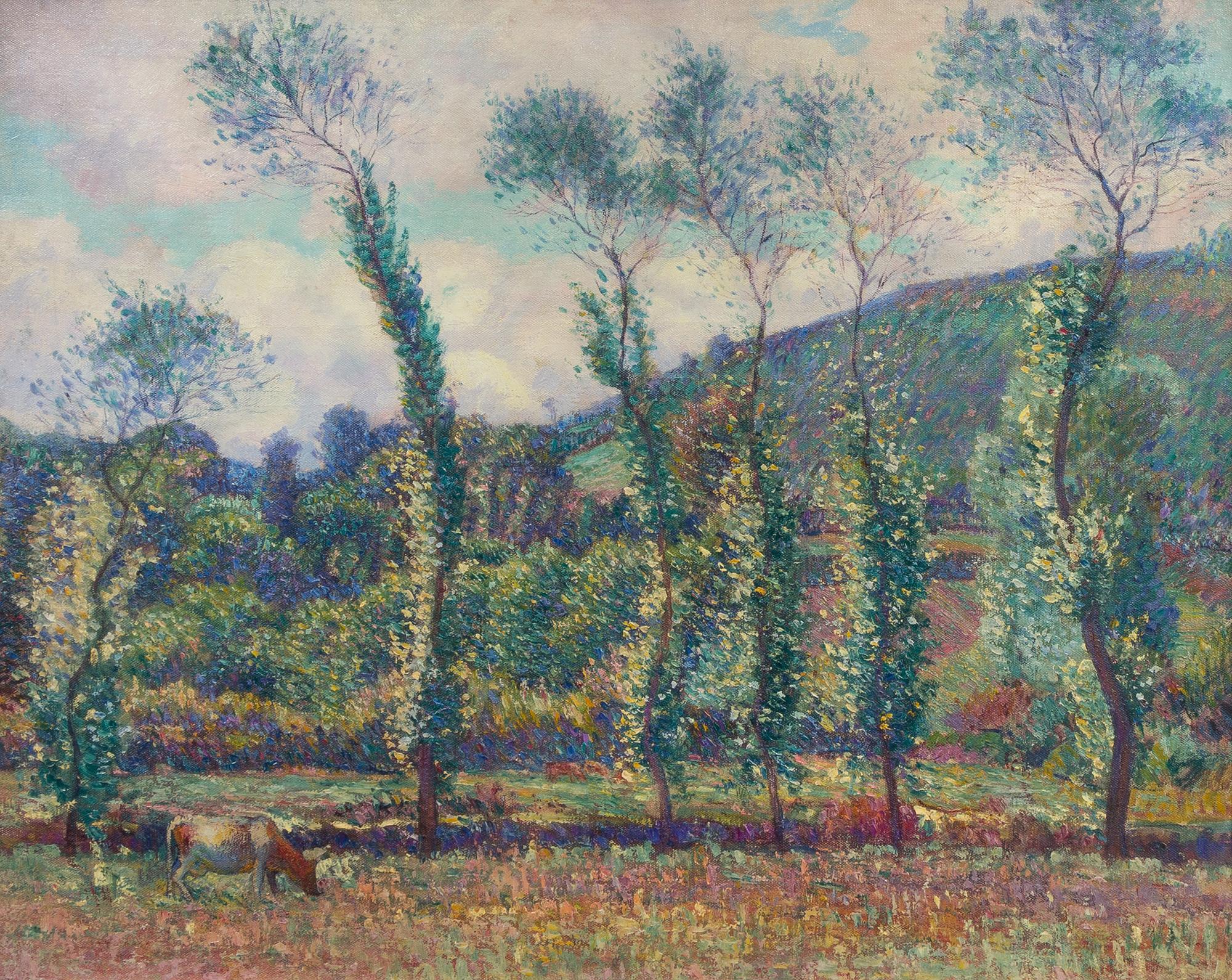 Alexander Warshawsky, (American, 1887-1945), Landscape with Cow, 1917