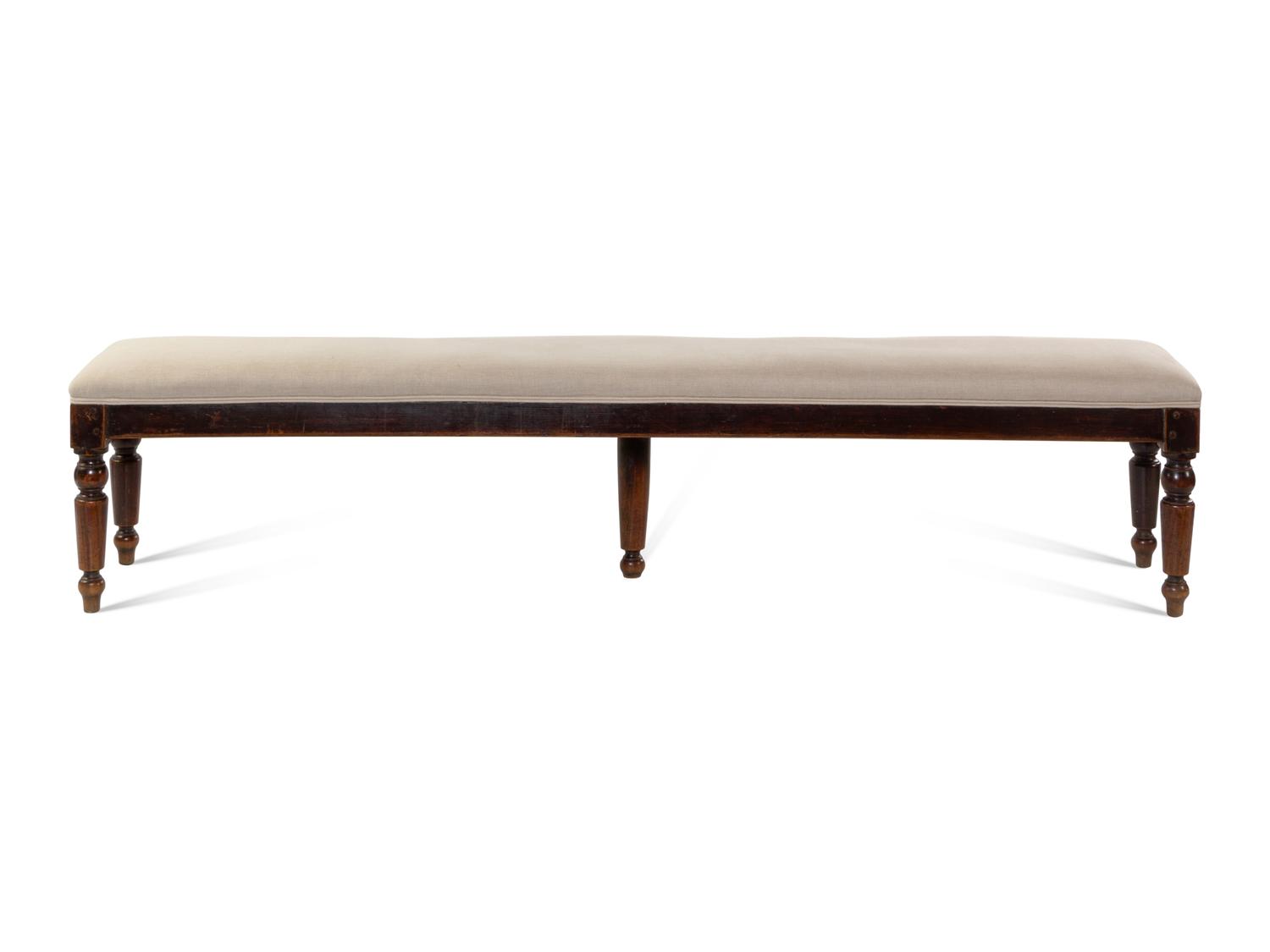 A William and Mary Style Mahogany Hall Bench