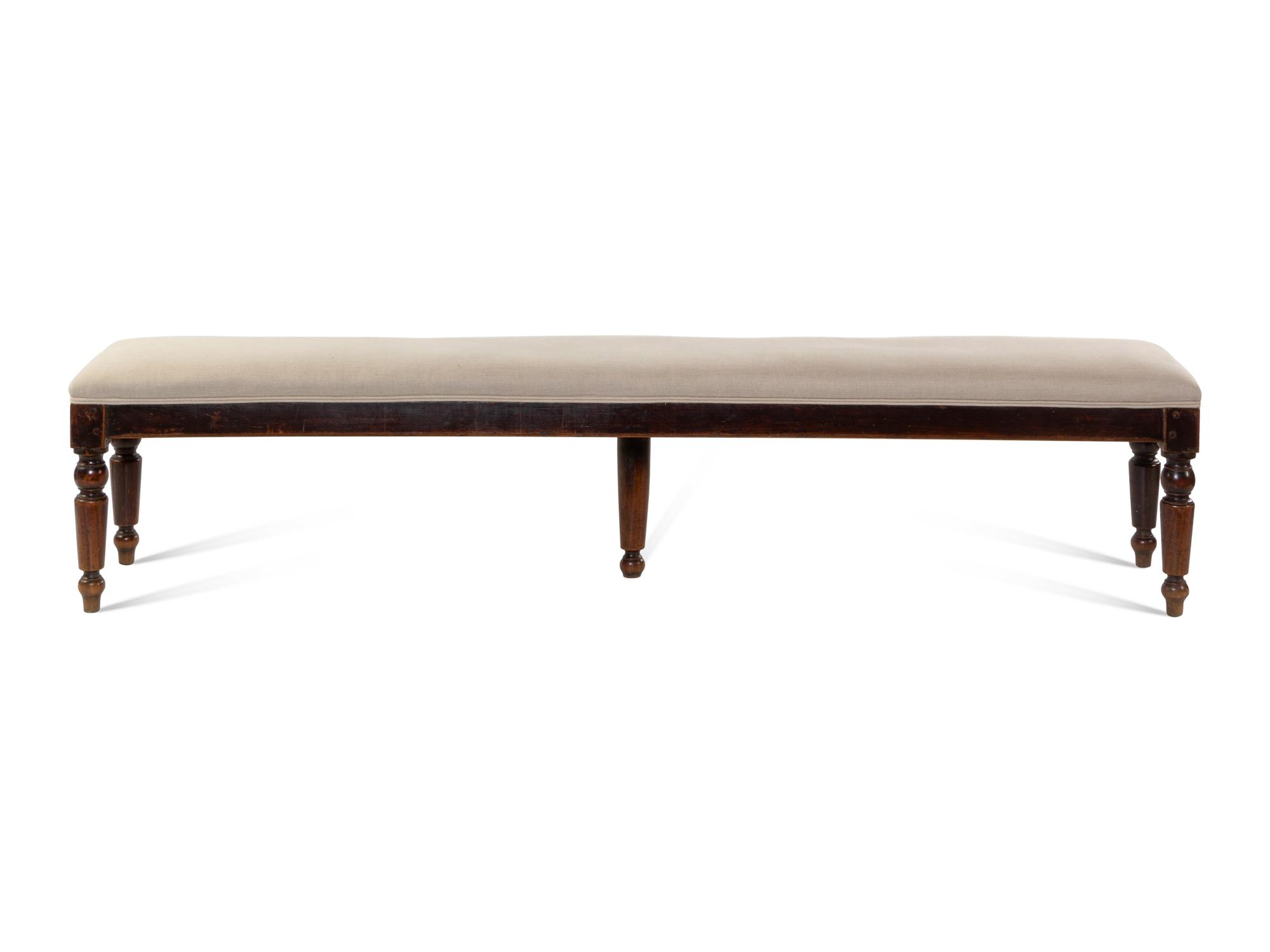 A William and Mary Style Mahogany Hall Bench