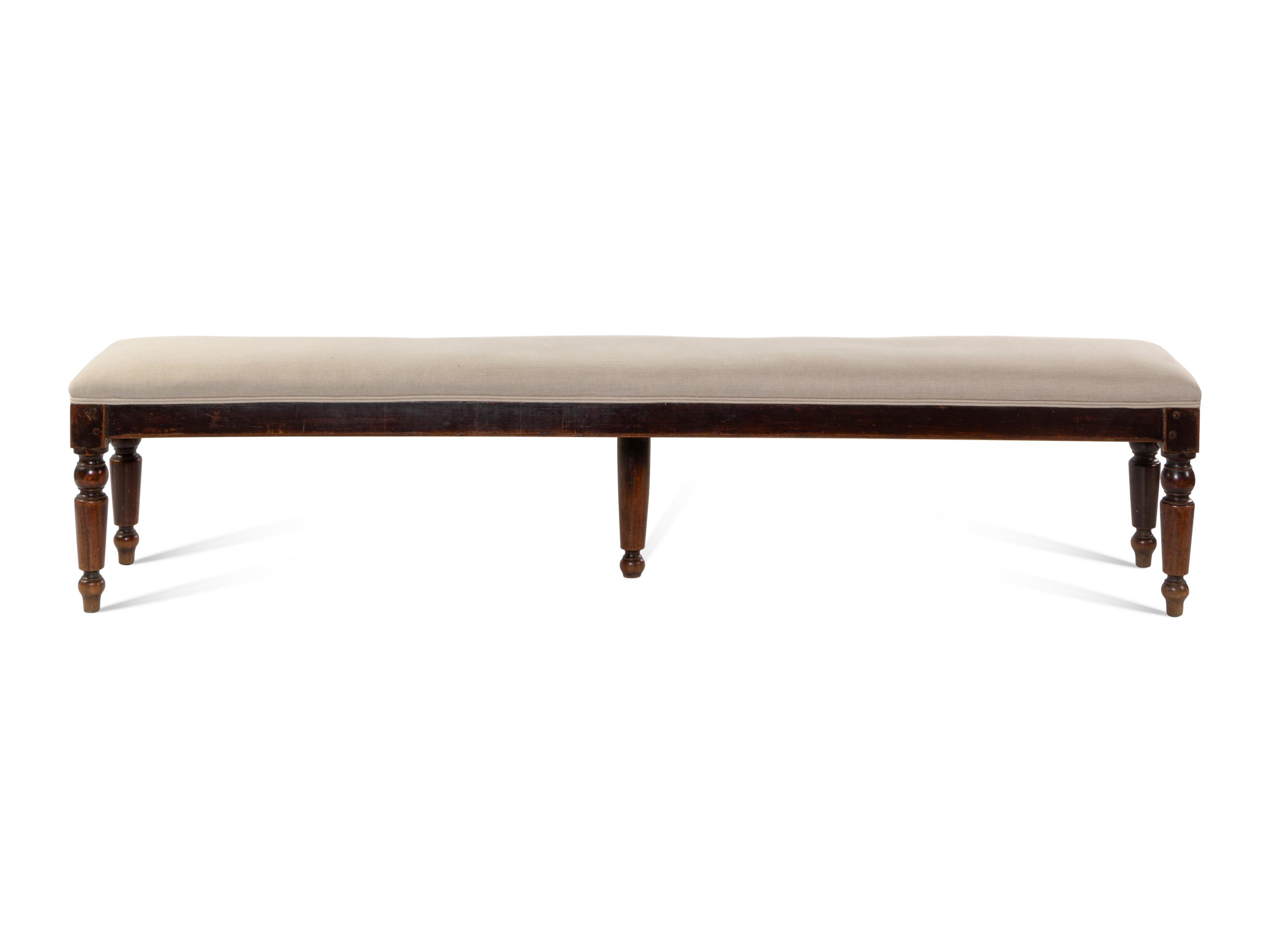 A William and Mary Style Mahogany Hall Bench