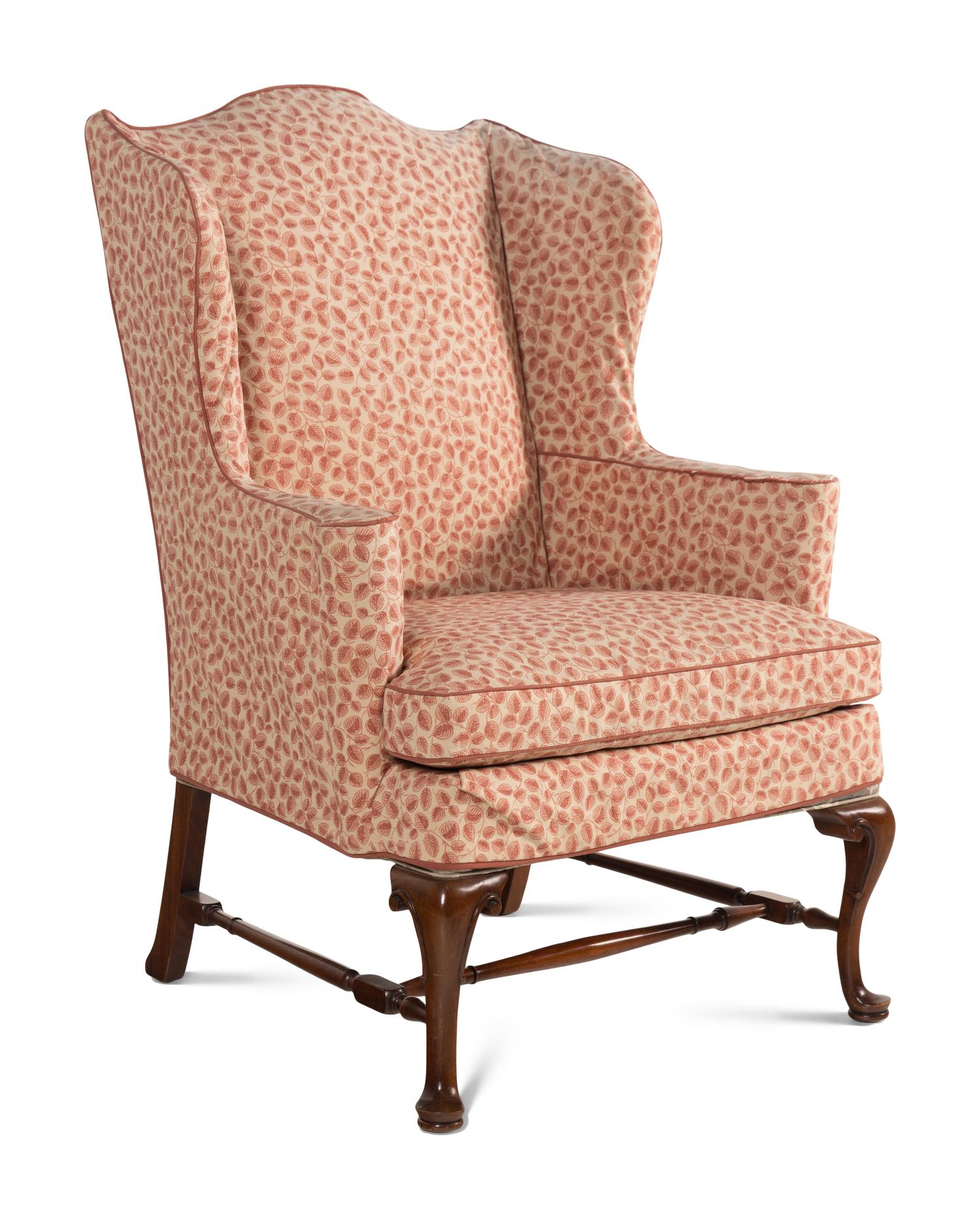 A Queen Anne Style Wingback Armchair