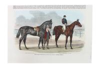 Six Hand Colored Race Horse Prints Height 7 x width 10 inches (largest) — 19TH CENTURY