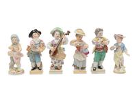 A Group of Six Meissen Porcelain Figures