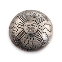 Zuni, Kewa, Navajo, and Hopi Miniature Silver Boxes and Seed Jars