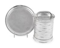 A Russian Silver Trompe l'Oeil Honey Pot and Underplate