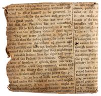 [CIVIL WAR]. Civil War hardtack in original makeshift newspaper mailing envelope. June 1863.