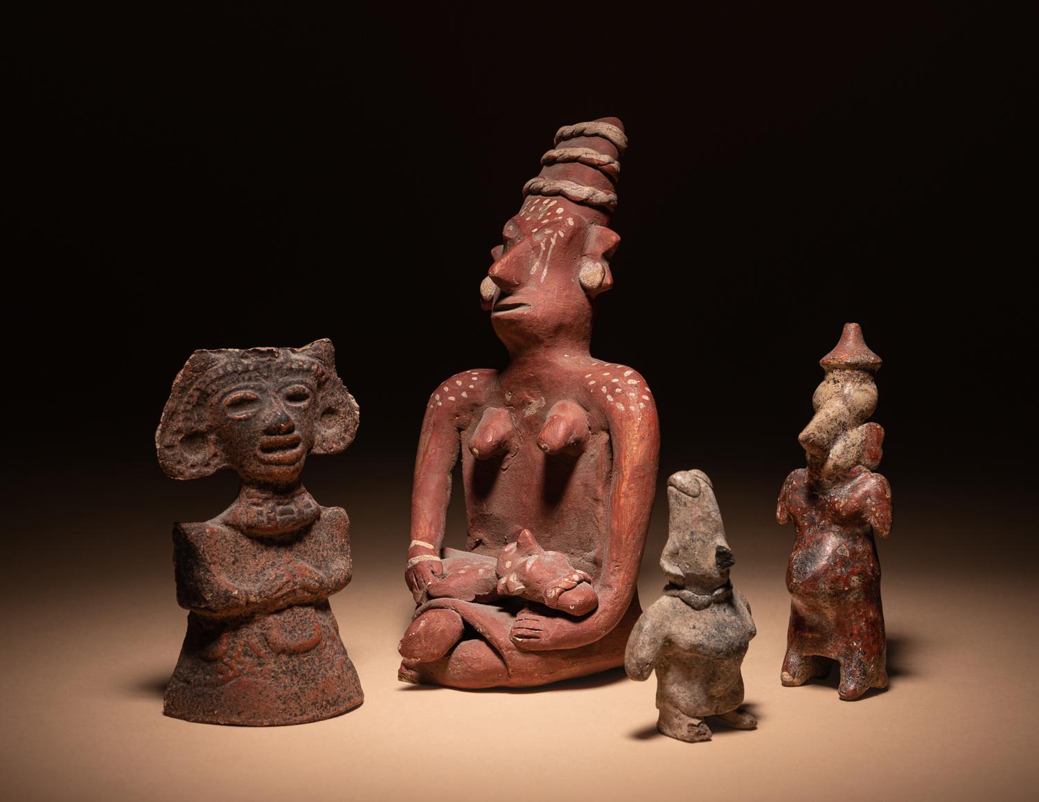 A Nayarit Mother and Child and Three Standing Figures