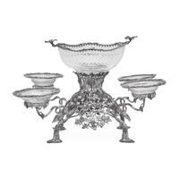 A George III Cut Glass Mounted Silver Epergne