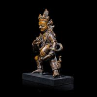 A Nepalese Copper Alloy Figure of Black Jambhala, 16th/17th Century 十六/十七世紀 尼泊爾銅財神