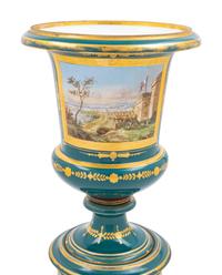 A Sèvres Style Porcelain Napoleonic Vase and Stand