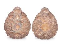 A Pair of Continental Silver Ecclesiastic Two-Light Sconces