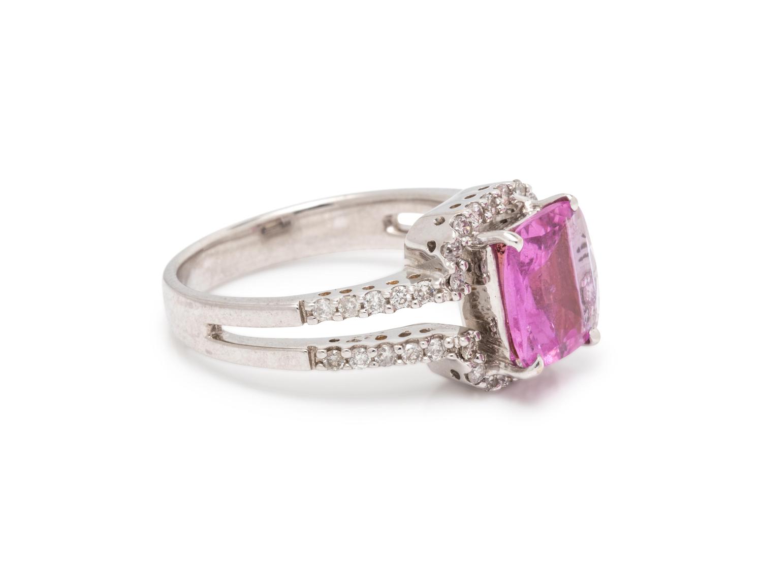 PINK SAPPHIRE AND DIAMOND RING