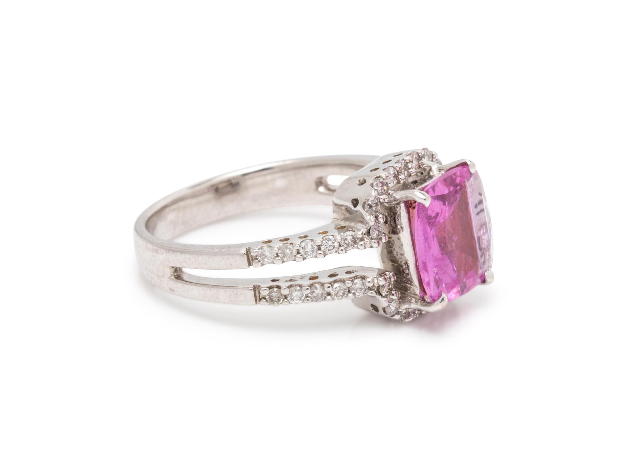 PINK SAPPHIRE AND DIAMOND RING