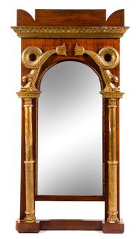 A Regency Parcel Gilt Rosewood and Mahogany Pier Mirror — POSSIBLY BALTIC, 19TH CENTURY