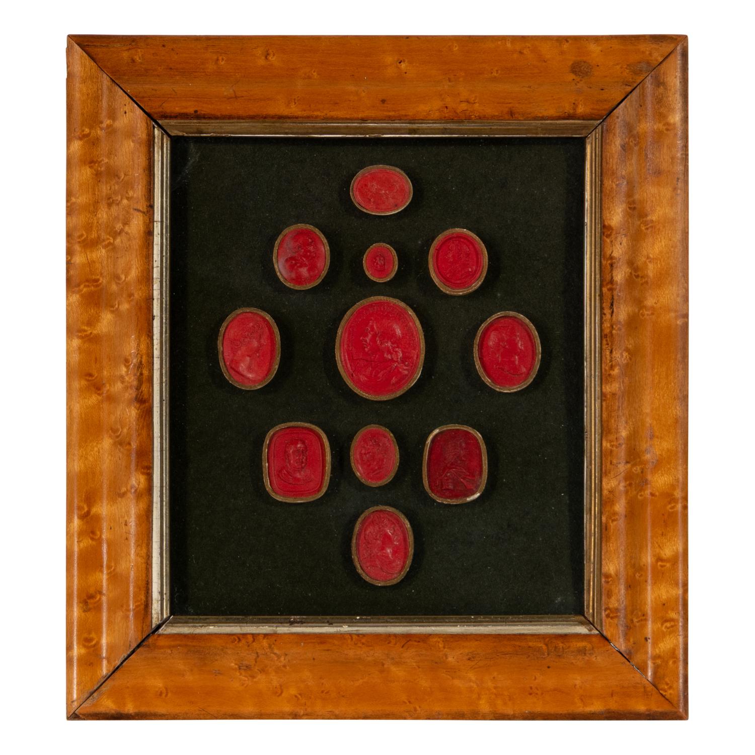 A Framed Group of Eleven Grand Tour Intaglios