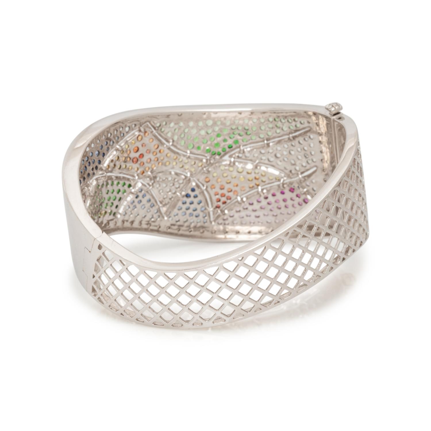 DIAMOND AND MULTICOLOR SAPPHIRE BANGLE BRACELET