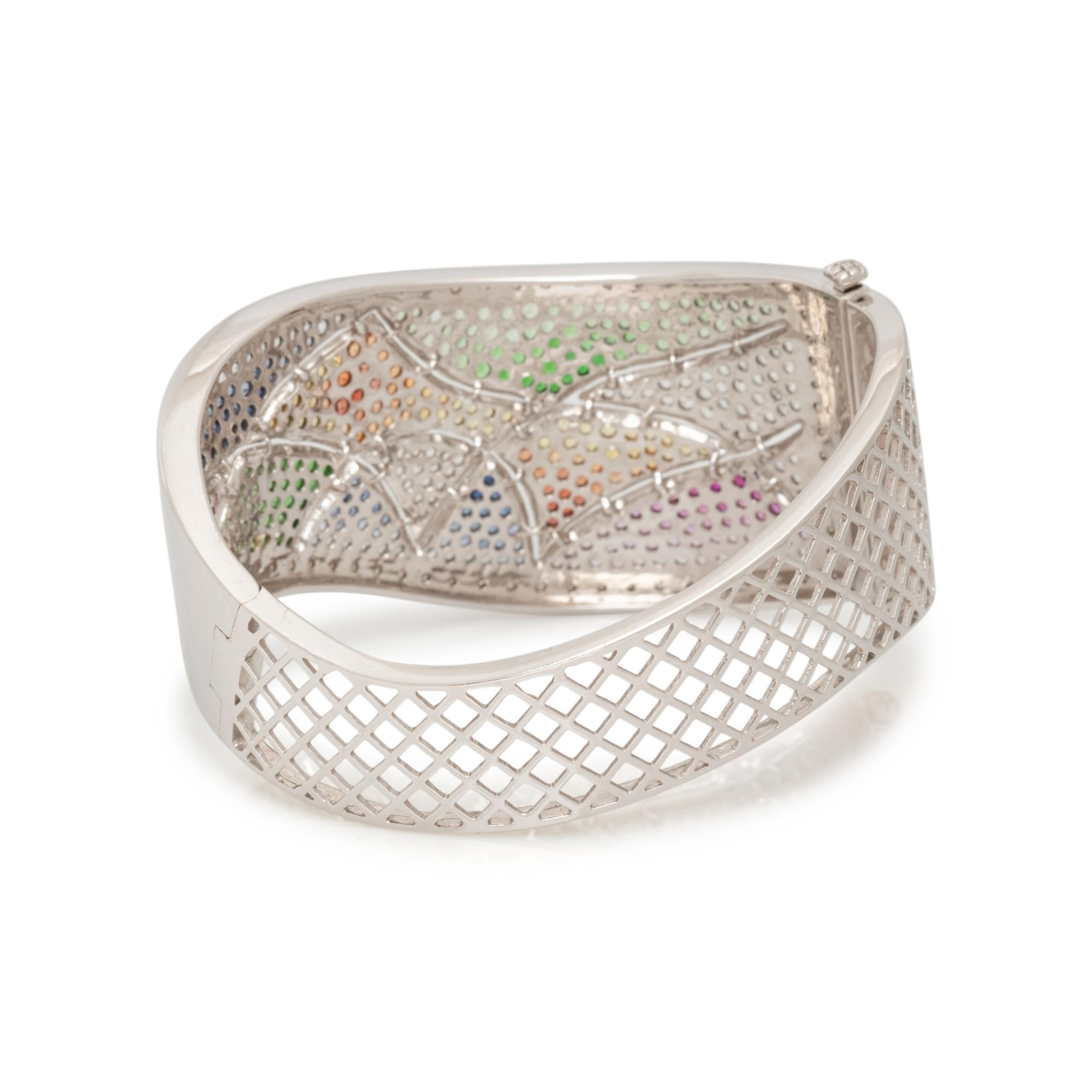 DIAMOND AND MULTICOLOR SAPPHIRE BANGLE BRACELET