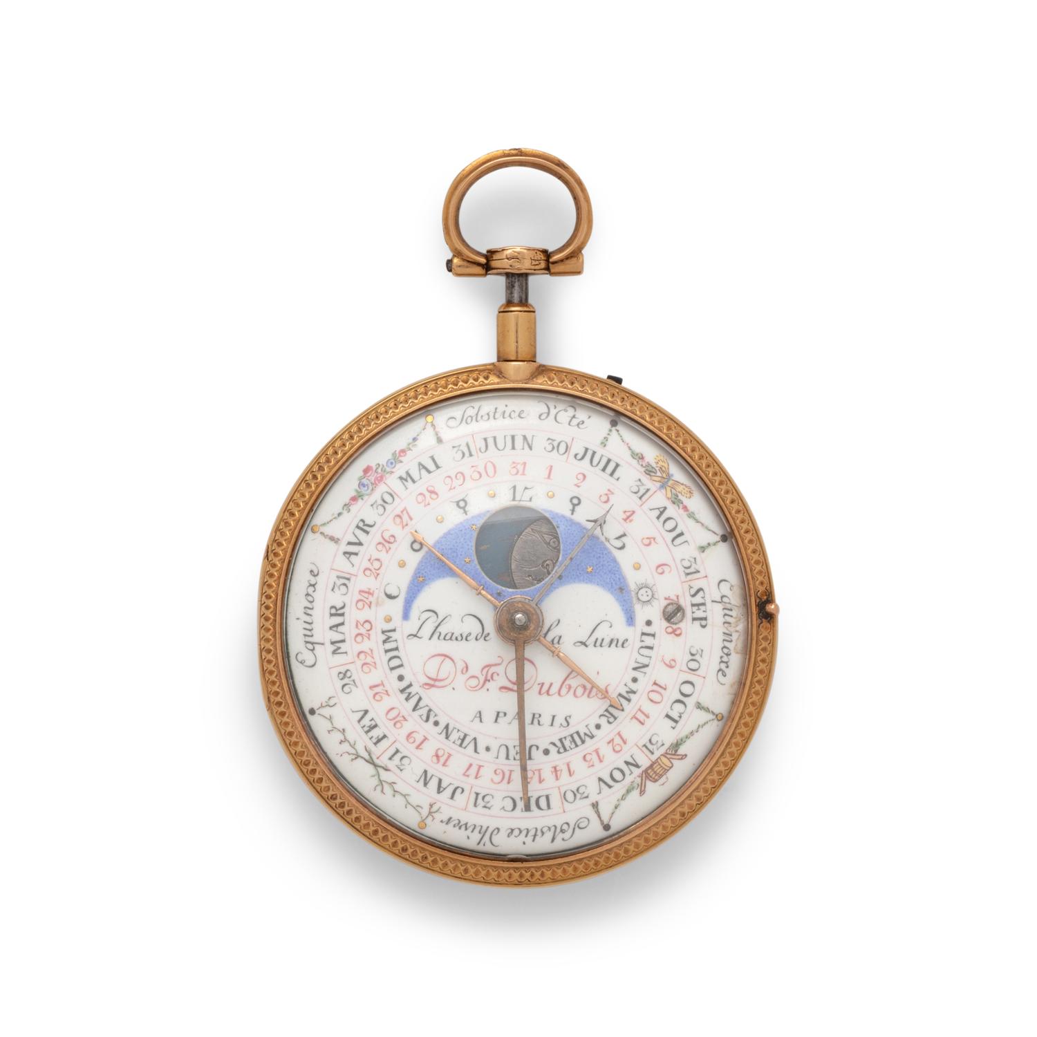 D. F. DUBOIS, MANUAL CALENDAR MOONPHASE POCKET WATCH