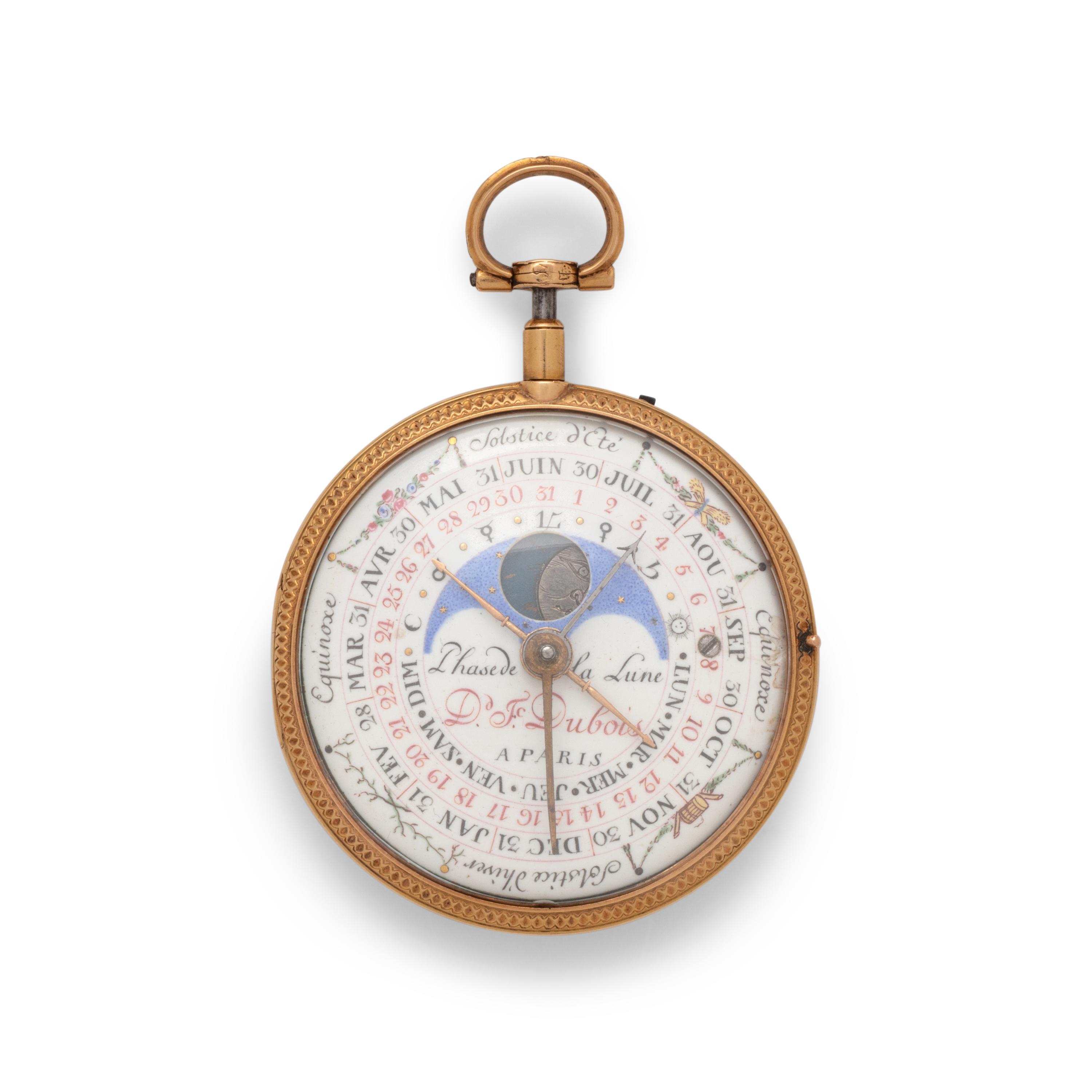 D. F. DUBOIS, MANUAL CALENDAR MOONPHASE POCKET WATCH