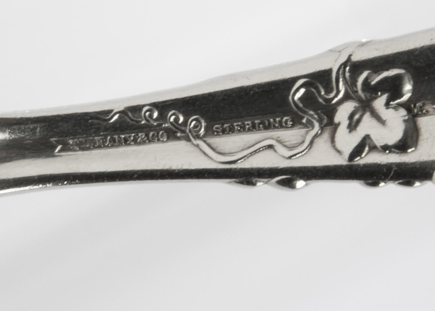Two American Silver Flatware Servers, Tiffany & Co., New York, NY, Vine pattern, one engraved with a script monogram.