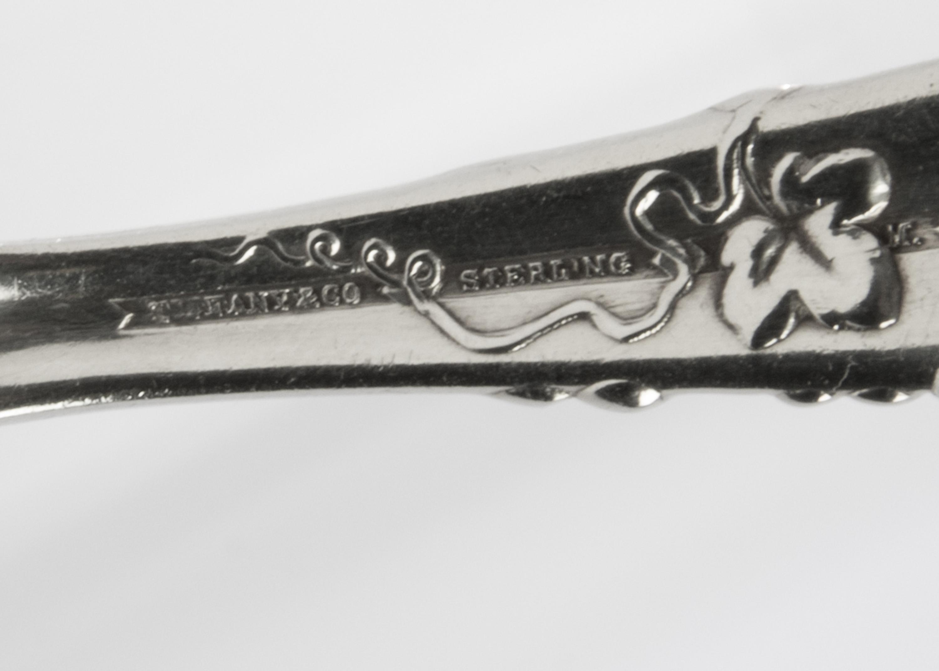 Two American Silver Flatware Servers, Tiffany & Co., New York, NY, Vine pattern, one engraved with a script monogram.