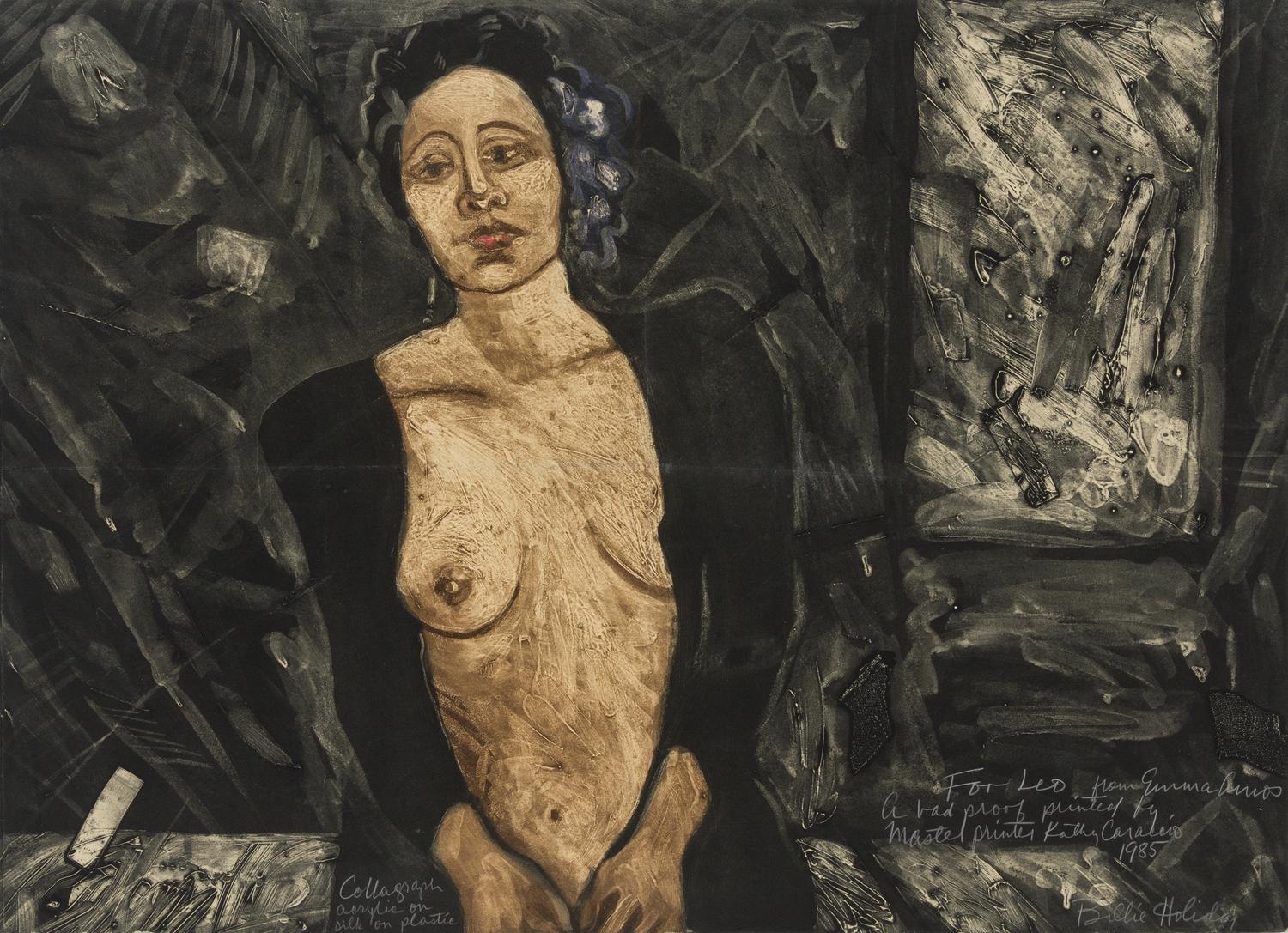 Emma Amos, (American, 1938), Billie Holiday, 1985 (two works)
