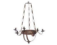 A Tinware Six-Light Chandelier