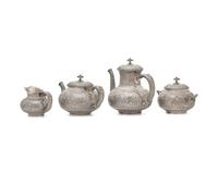 A Five-Piece Sterling Silver Coffee Service in the Persian Taste