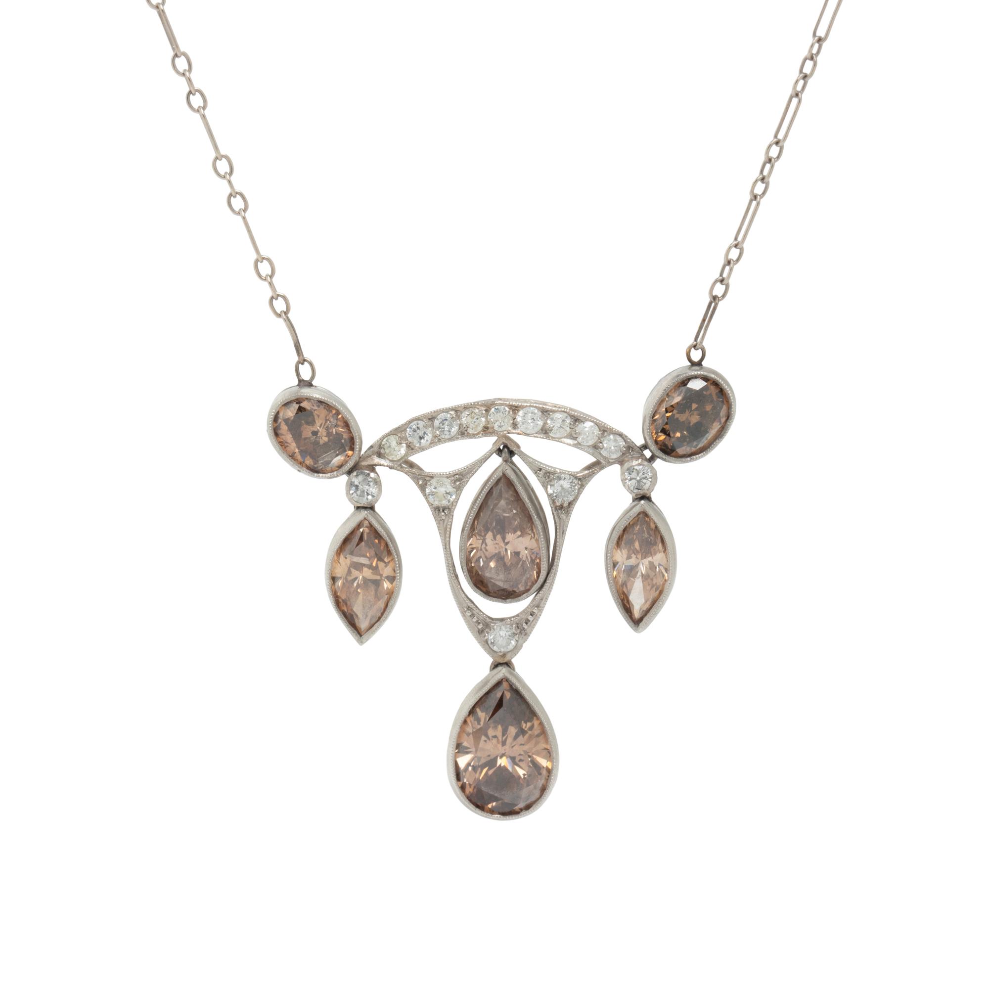 BROWN DIAMOND AND DIAMOND NECKLACE