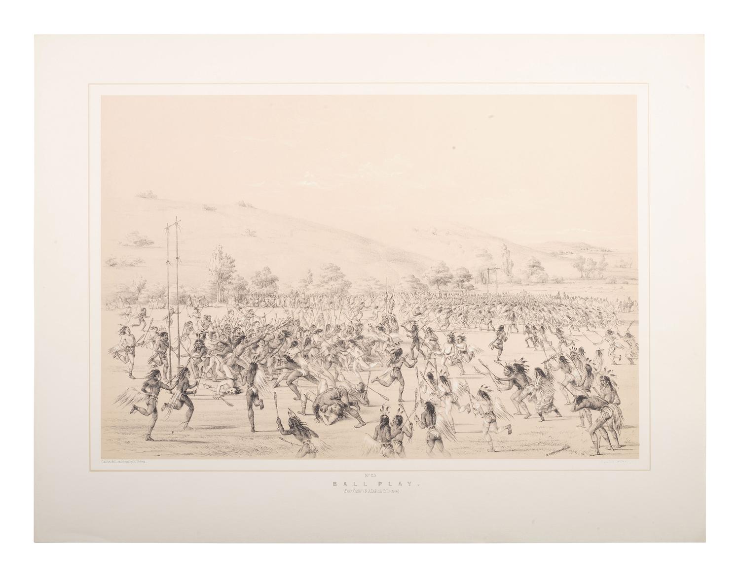 [CATLIN, George (1796-1872).] Buffalo Dance. No. 8 . AND Ball-Play. No. 23.