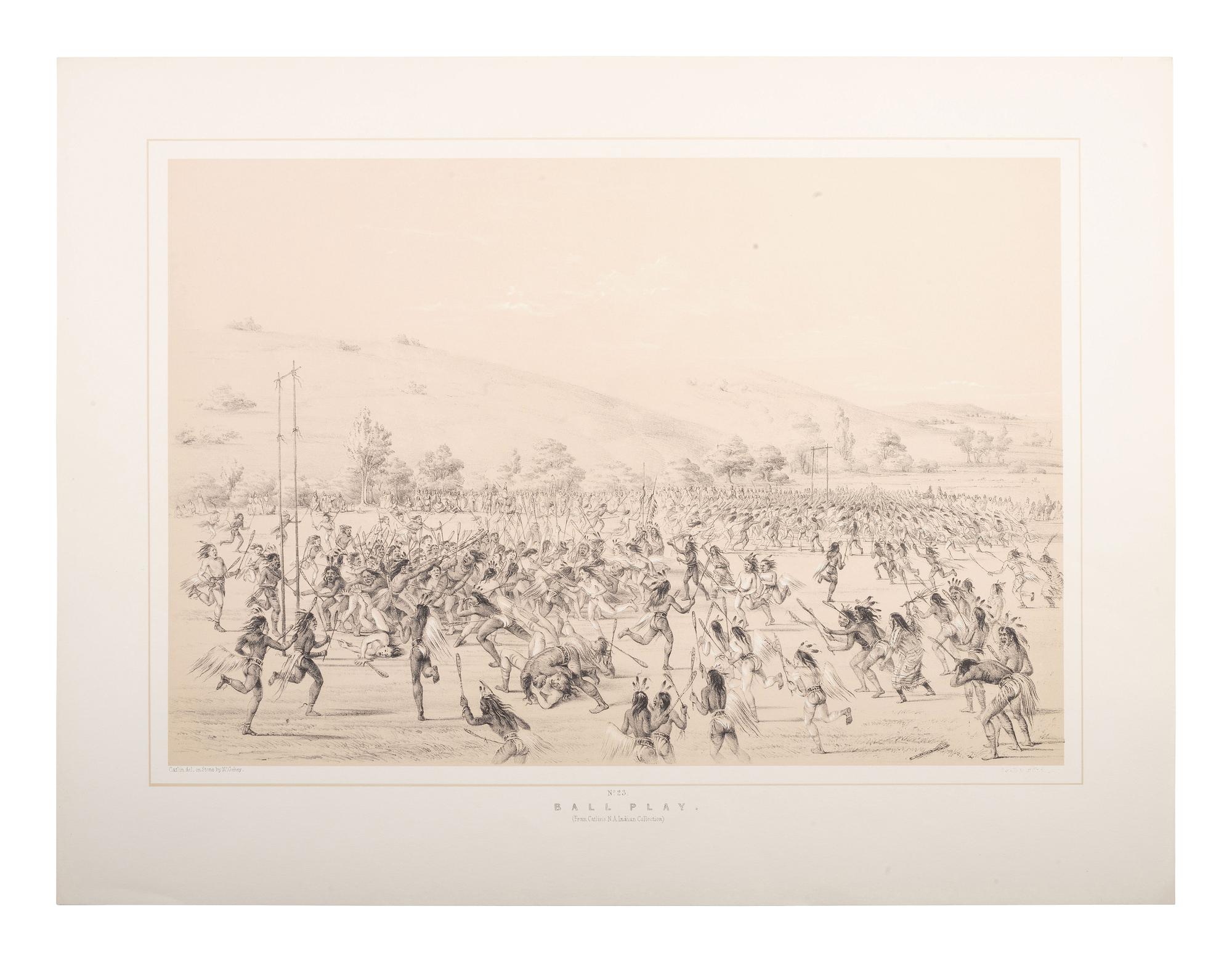 [CATLIN, George (1796-1872).] Buffalo Dance. No. 8 . AND Ball-Play. No. 23.