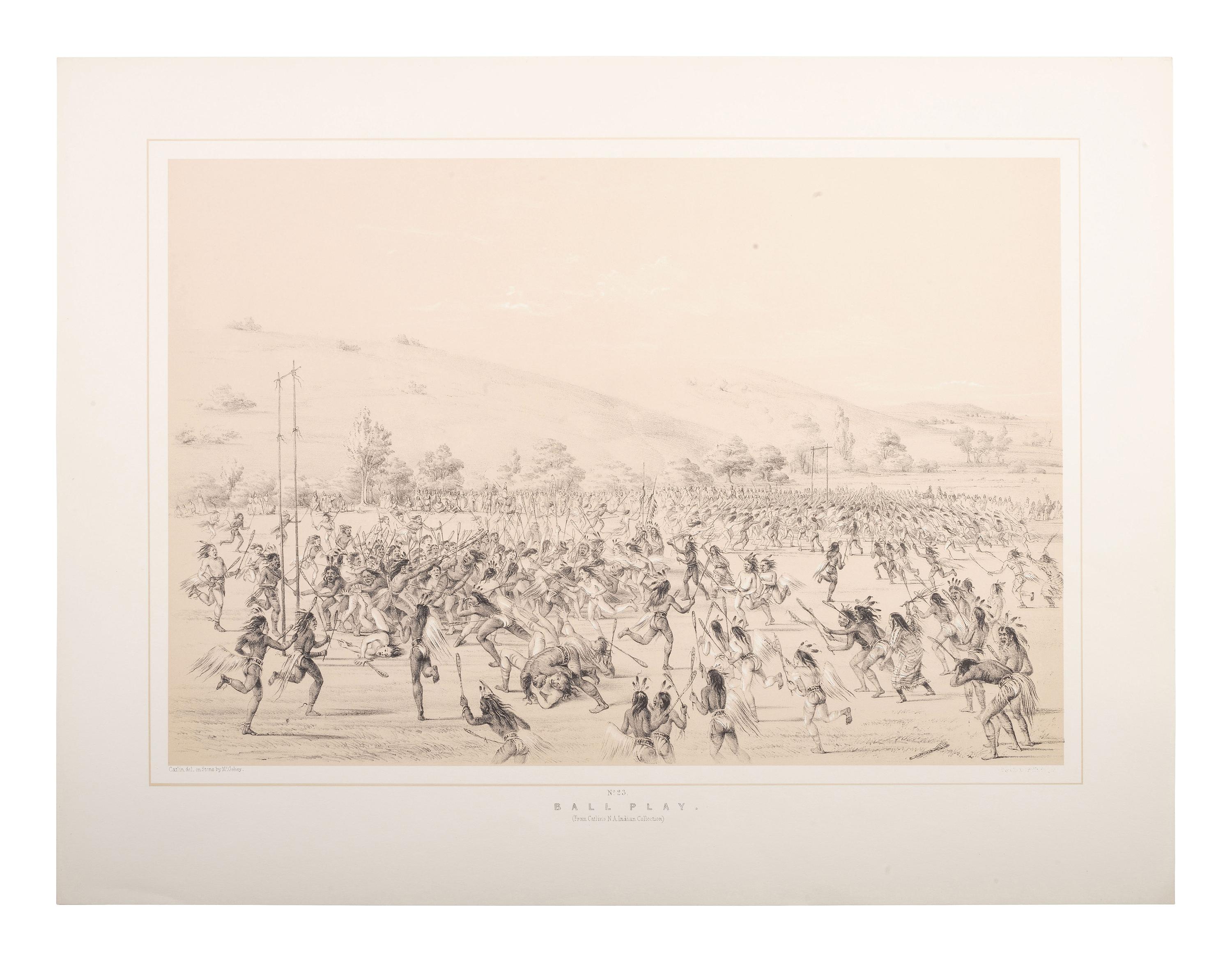[CATLIN, George (1796-1872).] Buffalo Dance. No. 8 . AND Ball-Play. No. 23.