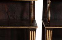 A Pair of Regency Style Grain-Painted and Gilt Metal-Mounted Diminutive Bookcases