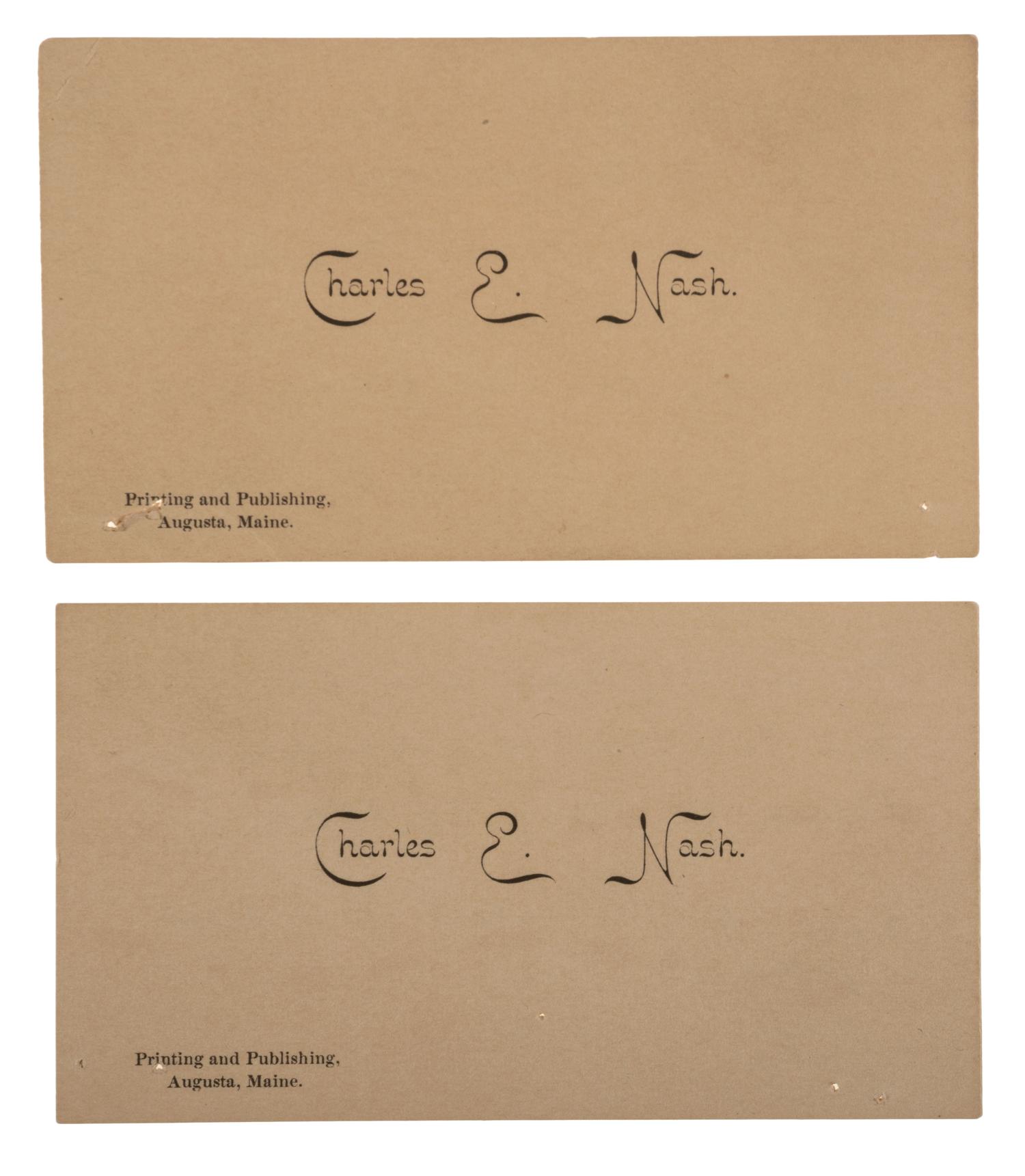 Two Army slouch hats identified to Captain Charles E. Nash, Company F, 19th Maine Infantry.