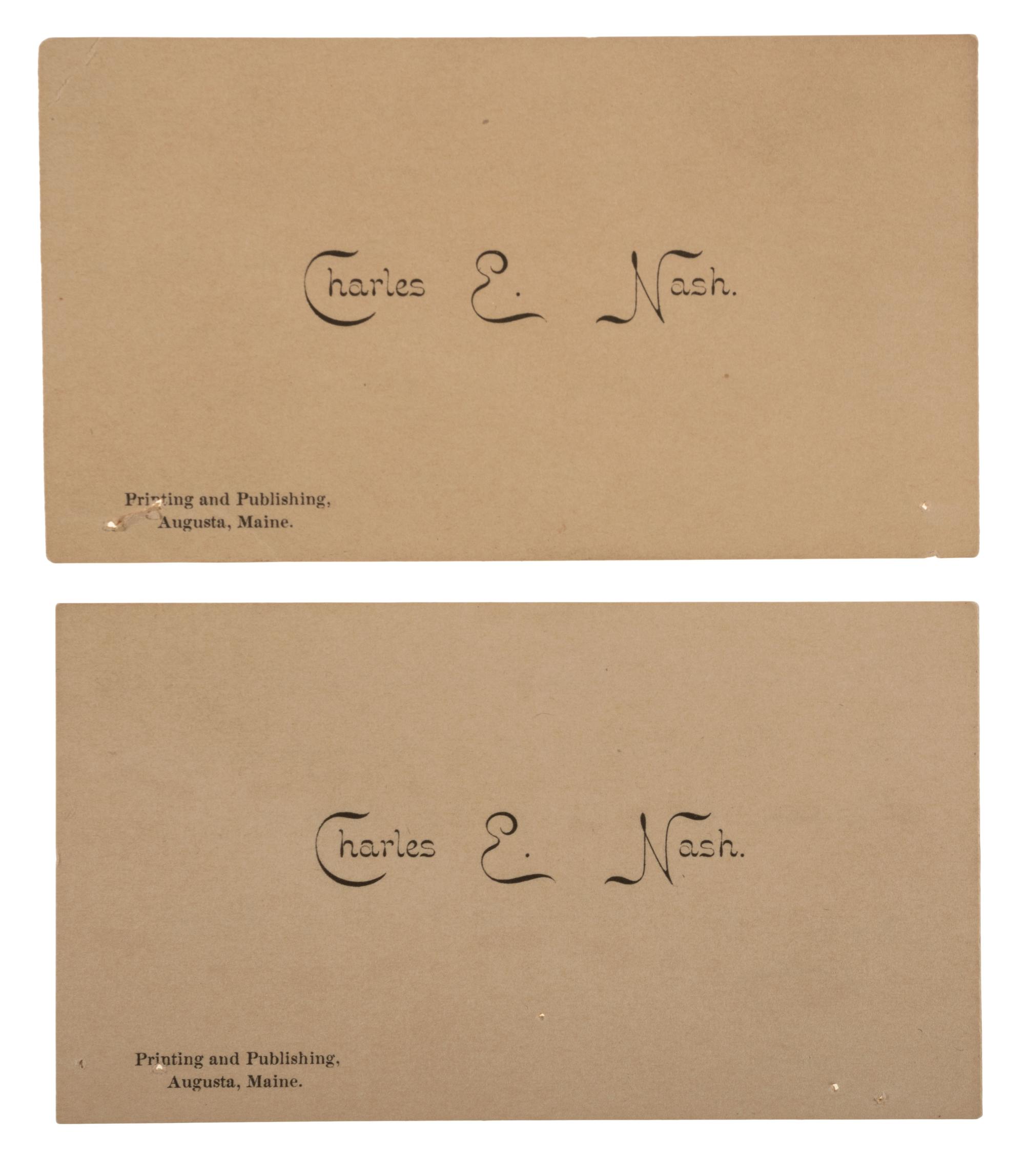 Two Army slouch hats identified to Captain Charles E. Nash, Company F, 19th Maine Infantry.
