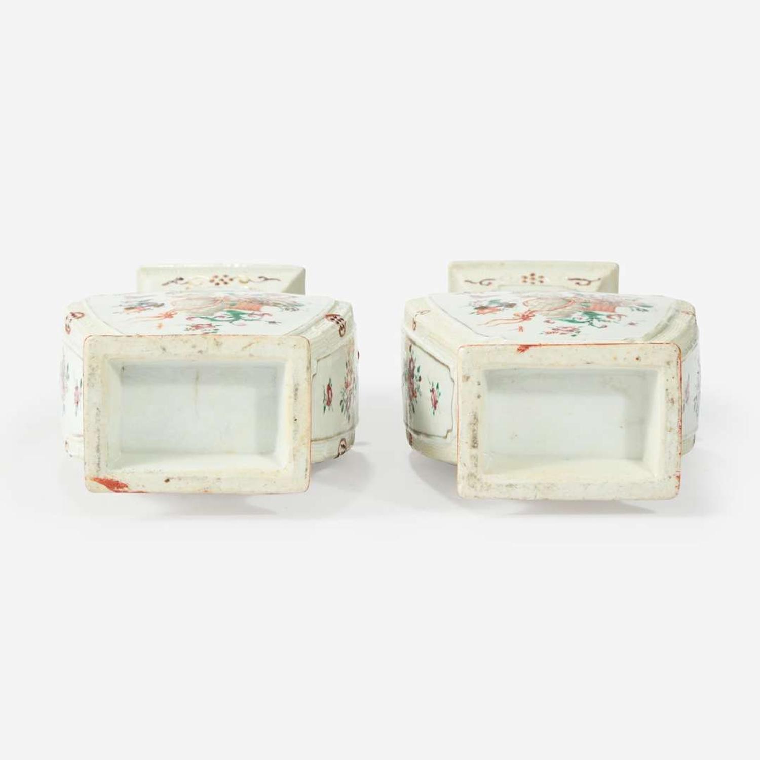 A Pair of Chinese Export Porcelain Famille Rose Covered Vases