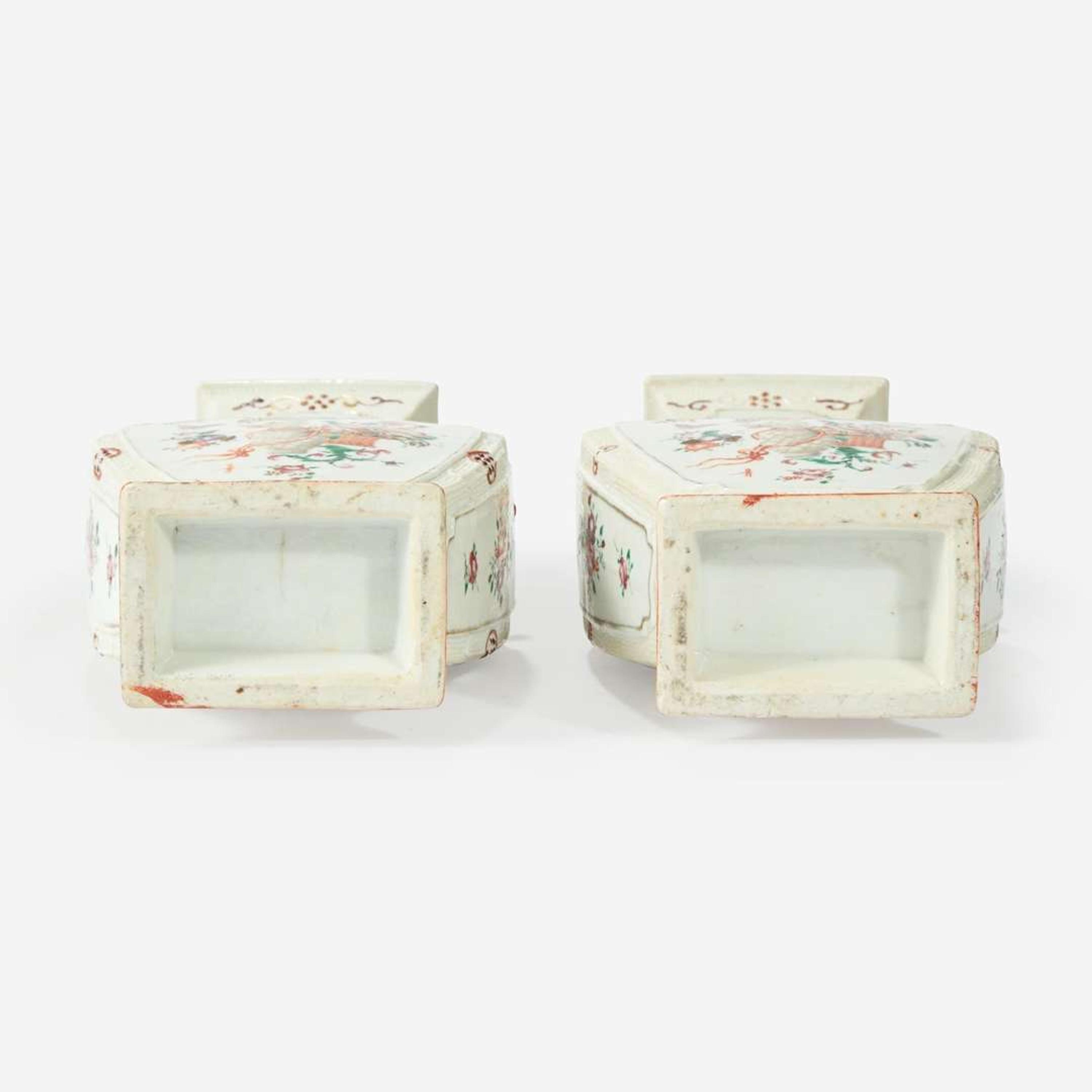 A Pair of Chinese Export Porcelain Famille Rose Covered Vases