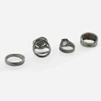 A Collection of Four Sterling Silver David Yurman Rings David Yurman